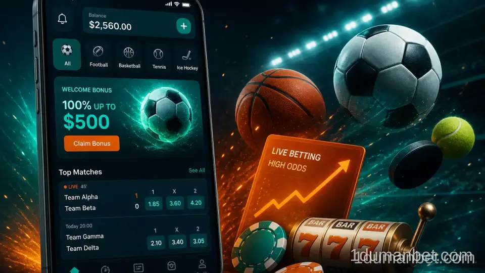 Dumanbet mobil uygulama ve telefon giriş ekranı illüstrasyonu